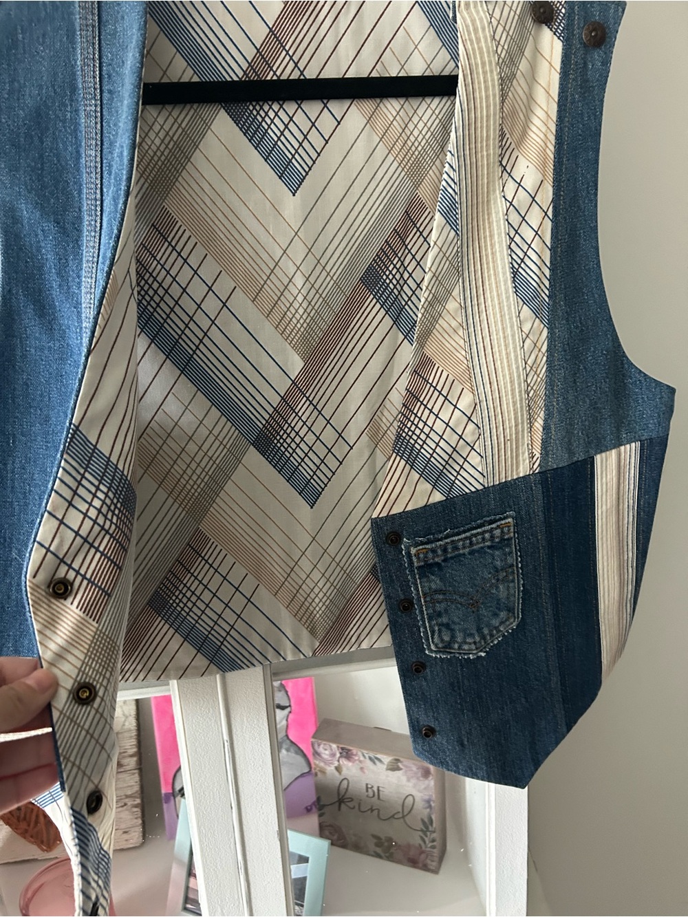 Handmade Jean vest - Picture 2 of 6